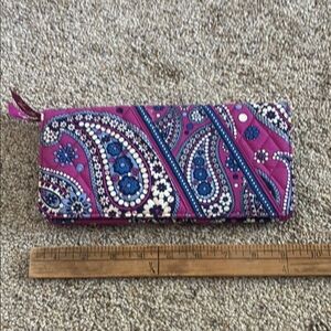 Vera Bradley Purple and Blue Paisley Quilted Wallet (retired  Boysenberry print)